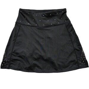 Oalka Skirt Women XS Black with Gemstones Attached Shorts Tennis Athletic Wear